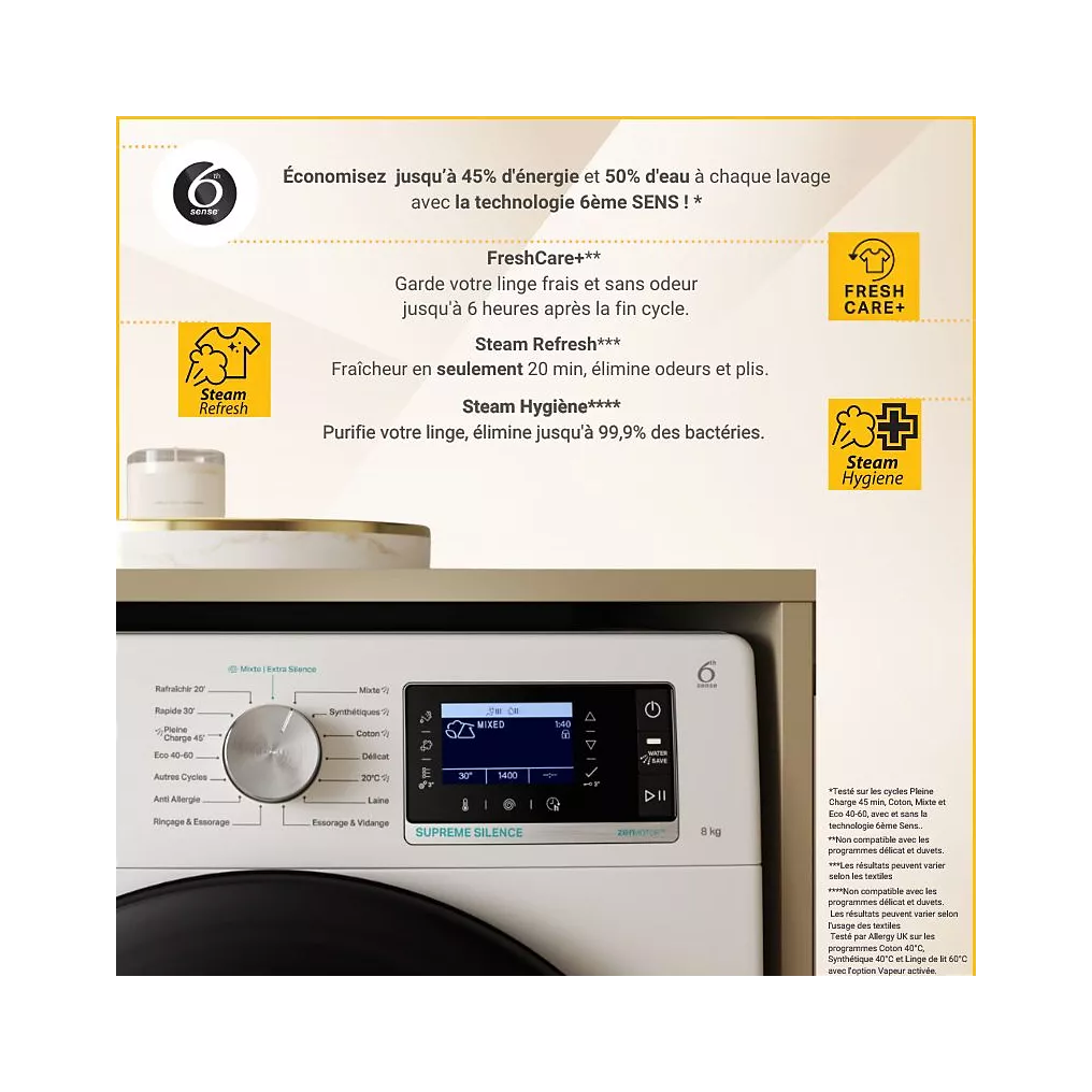 Lave linge hublot WHIRLPOOL W7X89B SILENCE FR – Image 8